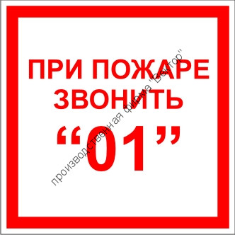Знак F13 «При пожаре звонить 01»