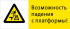 Знак РЖД «Возможность падения с платформы» (RZD-19-02)