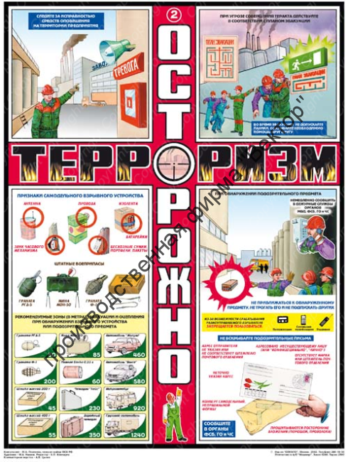 «Осторожно! Терроризм». Комплект из 3 плакатов.