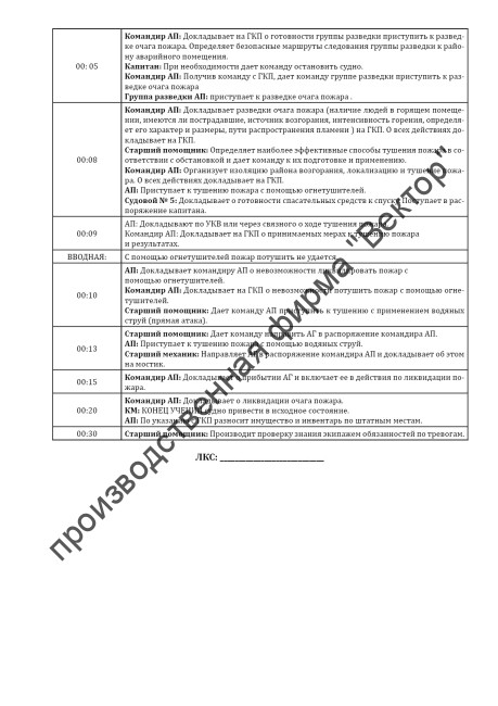 Журнал учений и тренировок по МК ОСПС / Log of drills & exercises on ISPS code