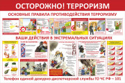 Стенд «Осторожно, терроризм. Основные правила противодействия терроризму»