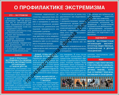 Стенд «О профилактике экстремизма»