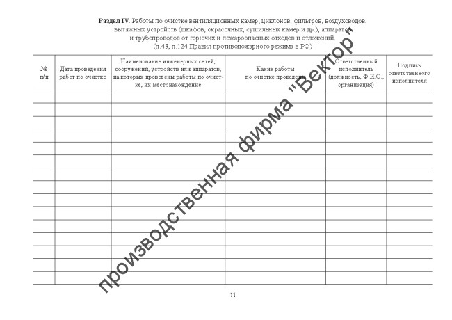 Журнал эксплуатации систем противопожарной защиты (расширенный) Журнал эксплуатации систем противопожарной защиты (расширенный)
