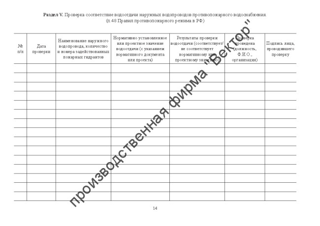 Журнал эксплуатации систем противопожарной защиты (расширенный) Журнал эксплуатации систем противопожарной защиты (расширенный)