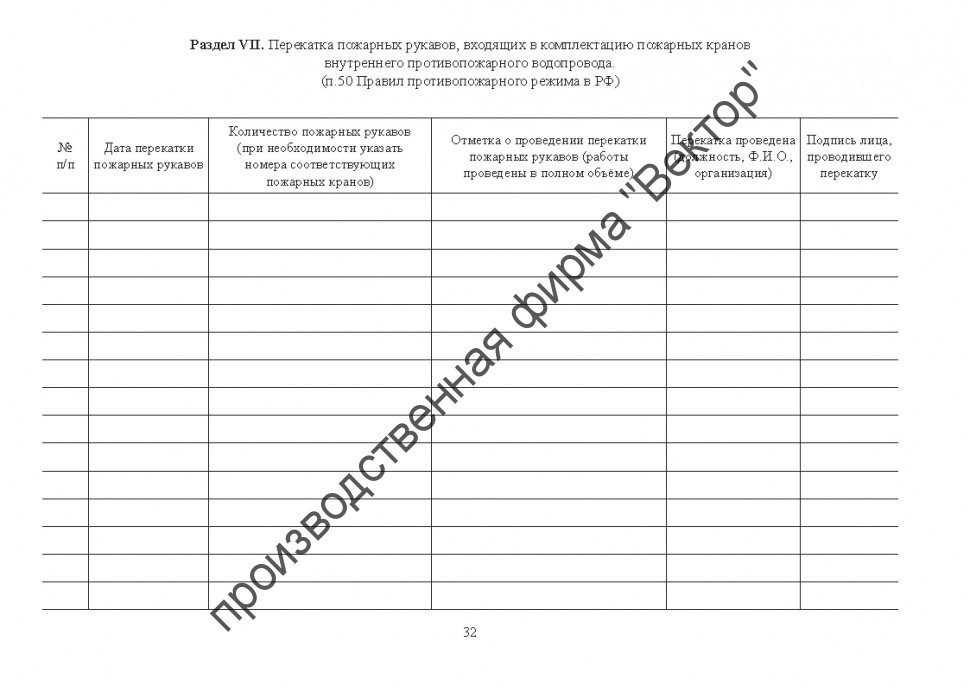 Журнал эксплуатации систем противопожарной защиты
