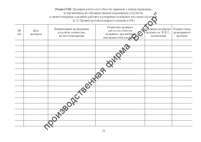 Журнал эксплуатации систем противопожарной защиты (расширенный) Журнал эксплуатации систем противопожарной защиты (расширенный)
