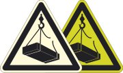 Фотолюминесцентный знак W06 «Опасно. Возможно падение груза»