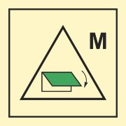 Знак ИМО 06.042 «Дистанционное управление устройствами закрытия приемных и выпускных отверстий вентиляции для машинных помещений»