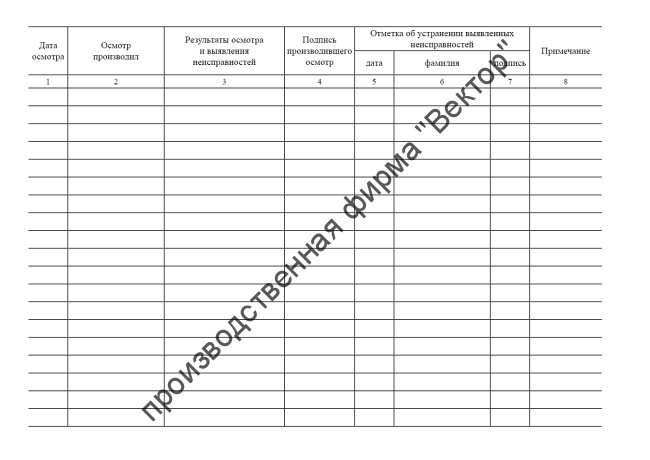 Журнал периодических осмотров грузоподъемных механизмов и подкрановых путей