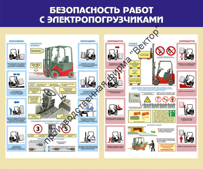 Стенд «Безопасность работ с электропогрузчиками»