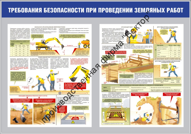 Стенд «Требование безопасности при проведении земляных работ»