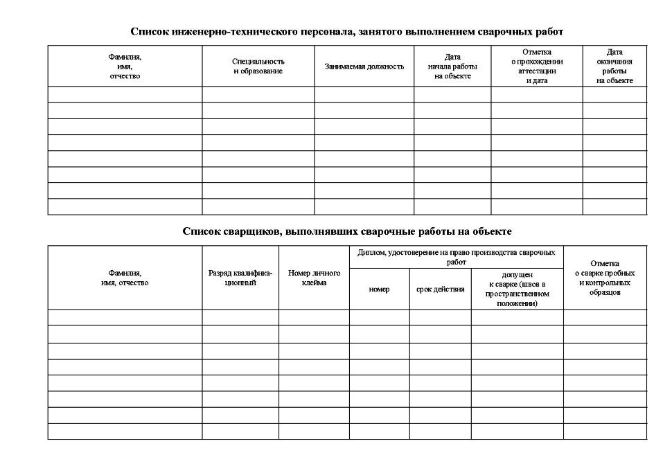 Как прошить журнал сварочных работ образец