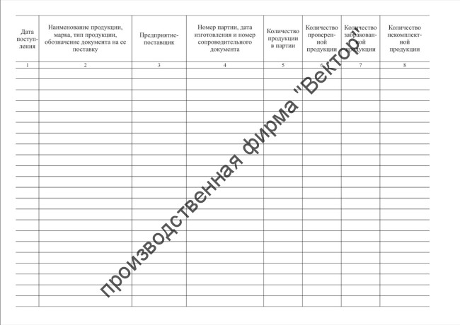 Журнал учета результатов входного контроля Журнал учета результатов входного контроля