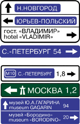 Дорожный знак 6.10.1 "Указатель направлений"