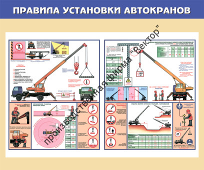 Стенд «Правила установки автокранов»