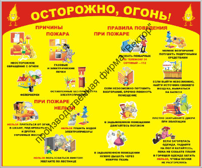 Стенд «Осторожно, огонь!»