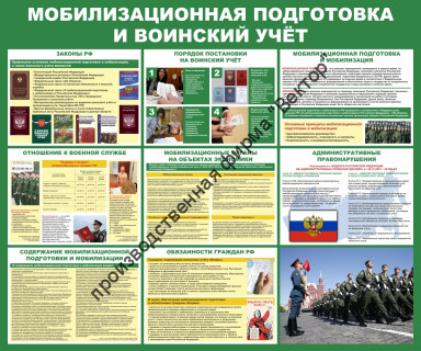 Стенд «Мобилизационная подготовка и воинский учёт» Стенд «Мобилизационная подготовка и воинский учёт»