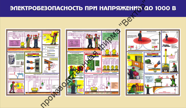 Стенд «Электробезопасность при напряжении до 1000 вольт»