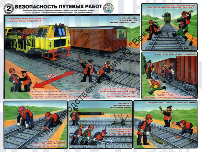 «Безопасность путевых работ». Комплект из 6 плакатов.