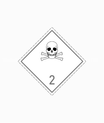 Знак «2 класс опасности. Подкласс 2.3. Токсичные газы»
