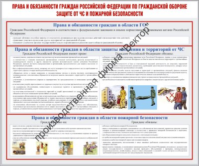Стенд «Права и обязанности граждан РФ по гражданской обороне, защите от ЧС и пожарной безопасности»