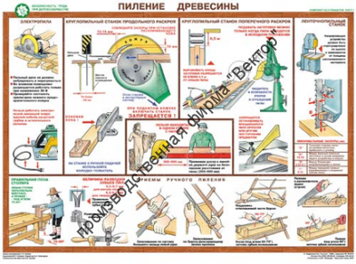 «Безопасность труда при деревообработке». Комплект из 5 плакатов.