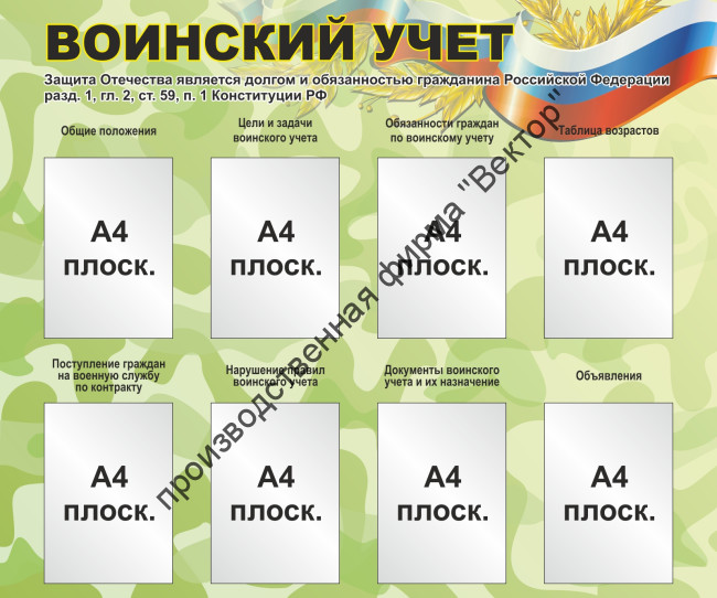 Стенд «Воинский учёт». Вариант 1