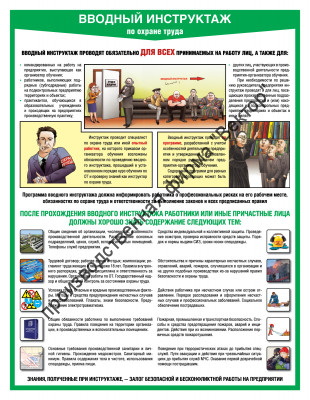 «Вводный инструктаж по охране труда». 1 плакат.