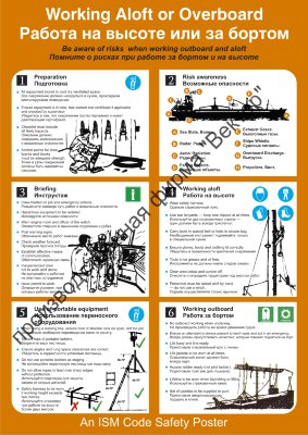 Плакат ИМО «Работа на высоте или за бортом» (RUS/ENG)