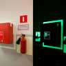 Фотолюминесцентная подложка / экран под огнетушитель