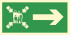 Знак ИМО 02.074 «Направление к пункту (месту) сбора направо»
