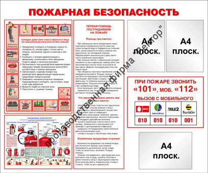 Стенд «Пожарная безопасность». Вариант 1.