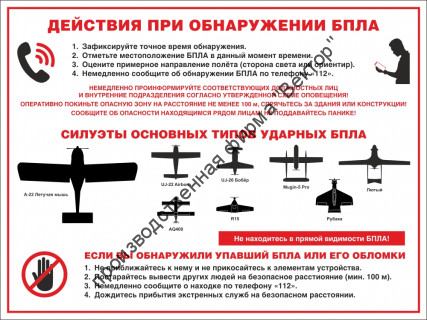 Стенд «Действия при обнаружении БПЛА» Стенд «Действия при обнаружении БПЛА»