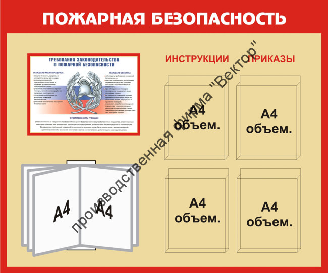 Стенд «Пожарная безопасность». Вариант 3.