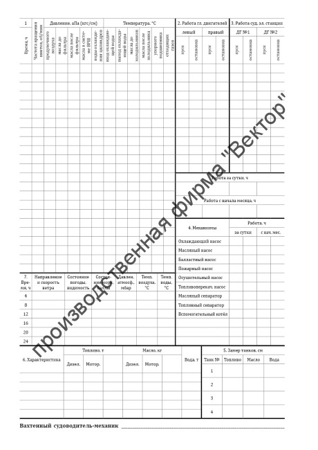 Судовой вахтенный журнал (форма Э-1/ЭД-1)