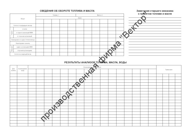 Машинный журнал теплохода (форма ЭД-1.2)