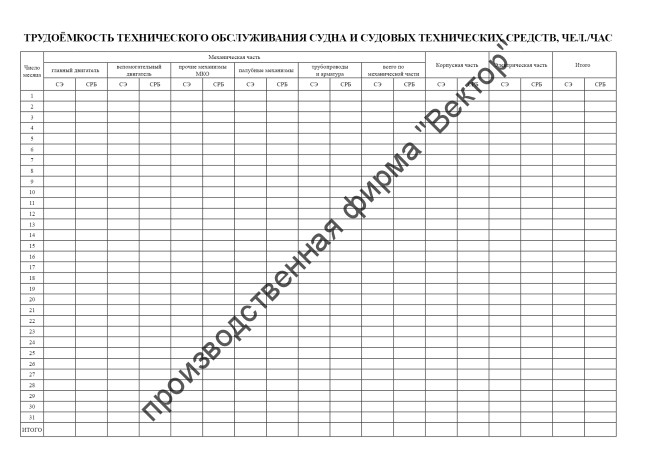 Машинный журнал (форма ЭД-1.1)